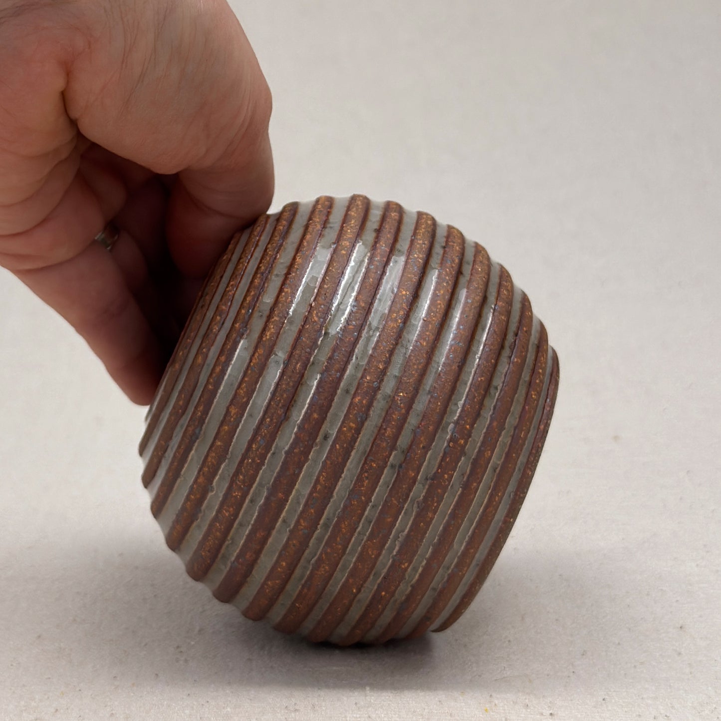 Small Shino Stripe Round Vase