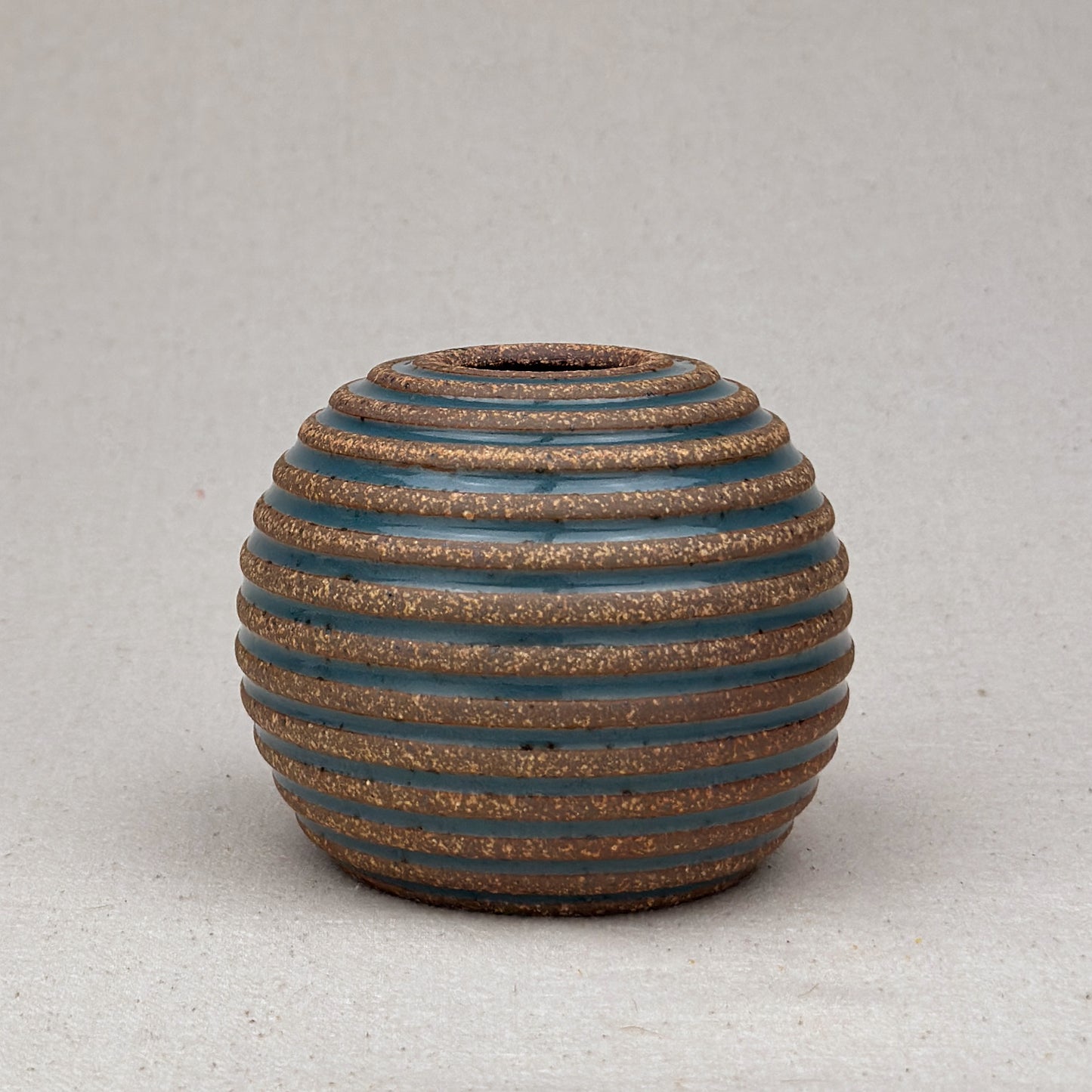 Small Blue Stripe Round Vase
