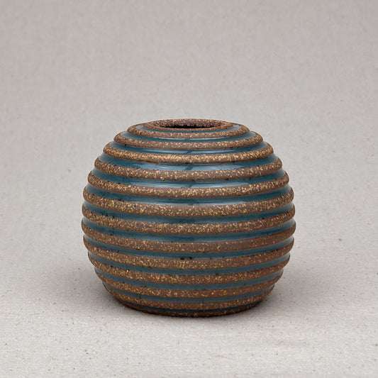 Small Blue Stripe Round Vase