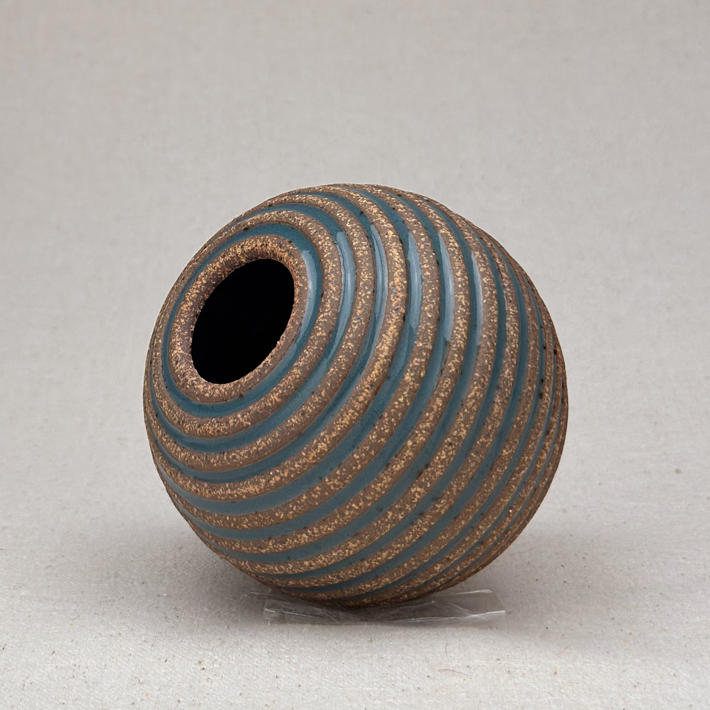 Small Blue Stripe Round Vase