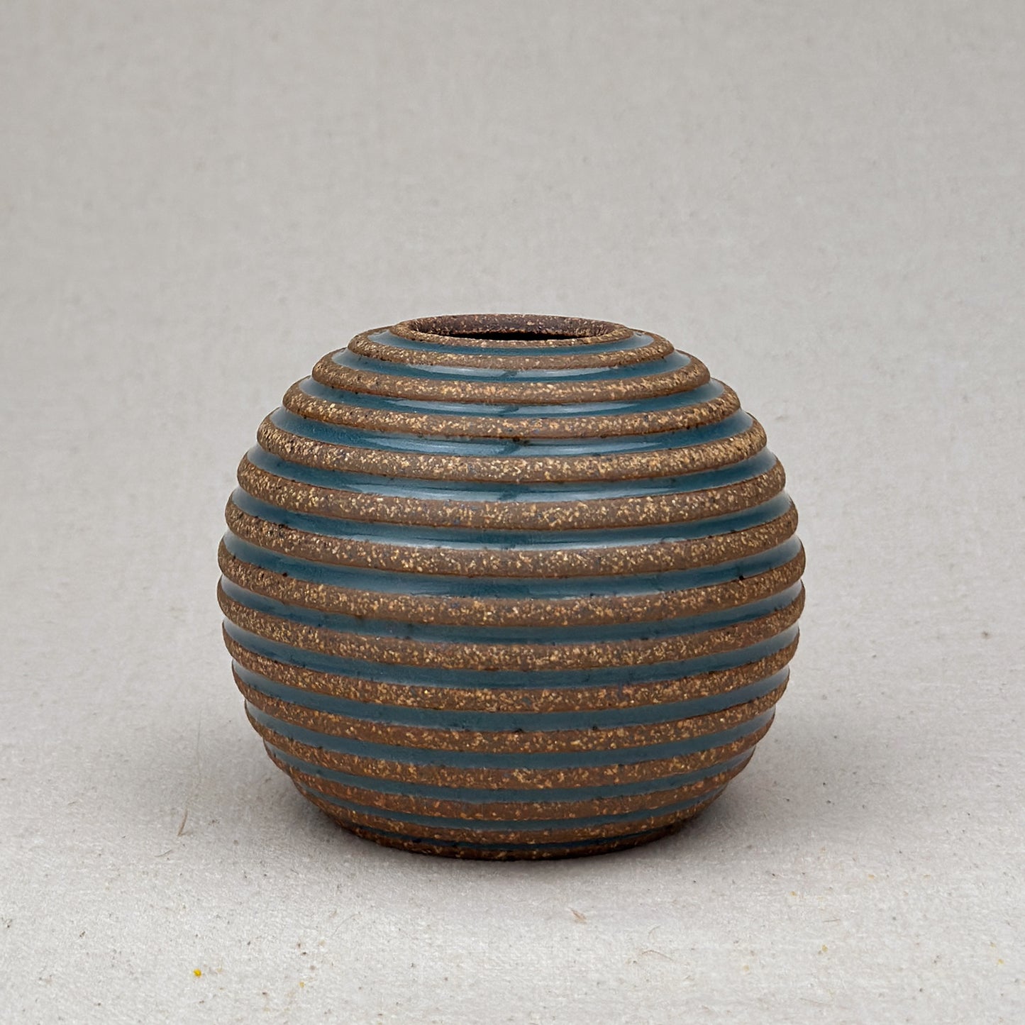 Small Blue Stripe Round Vase