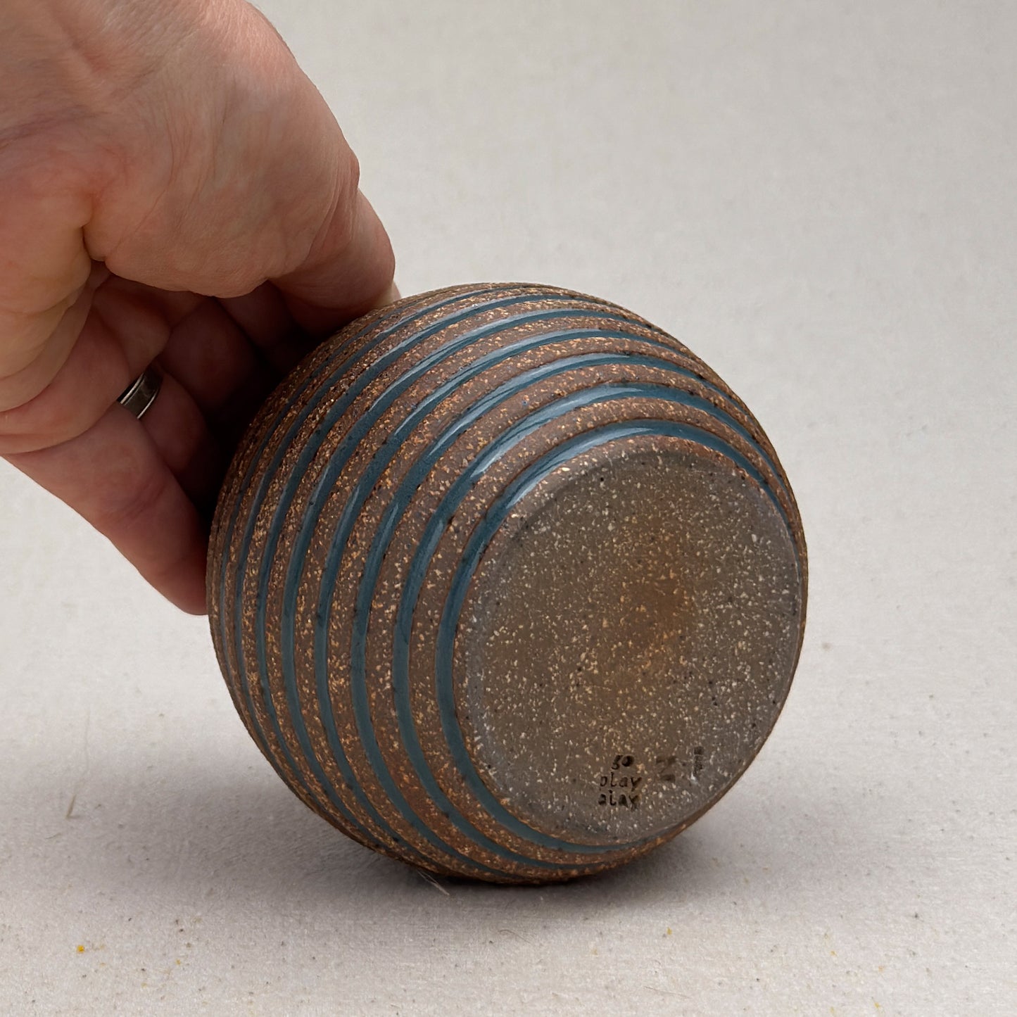 Small Blue Stripe Round Vase