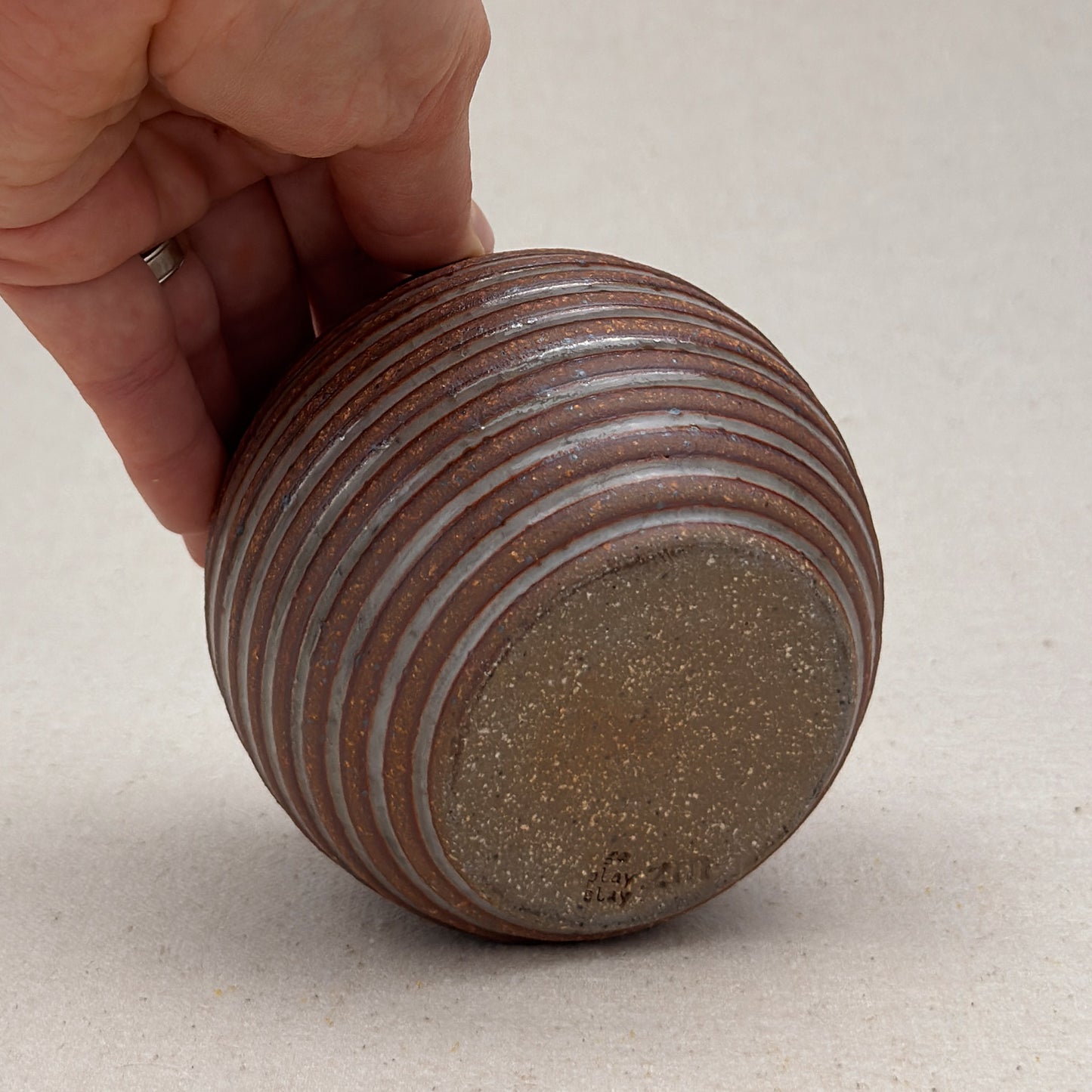 Small Shino Stripe Round Vase