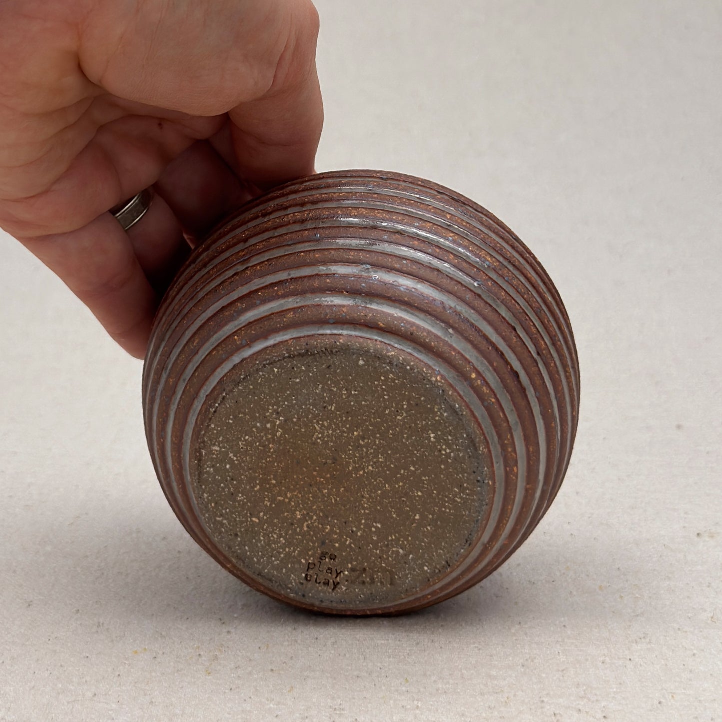 Small Shino Stripe Round Vase