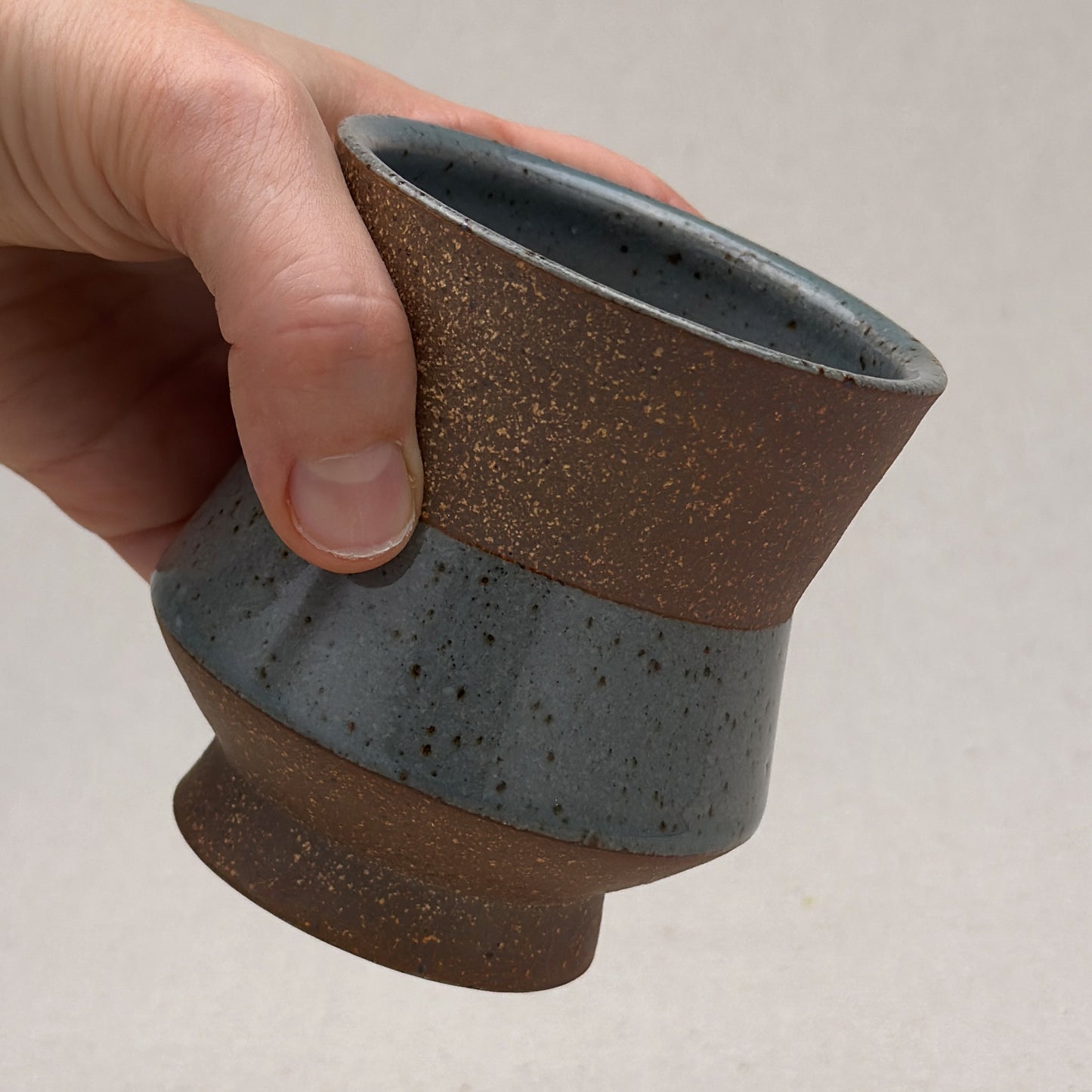 Speckled Blue Angular Cup