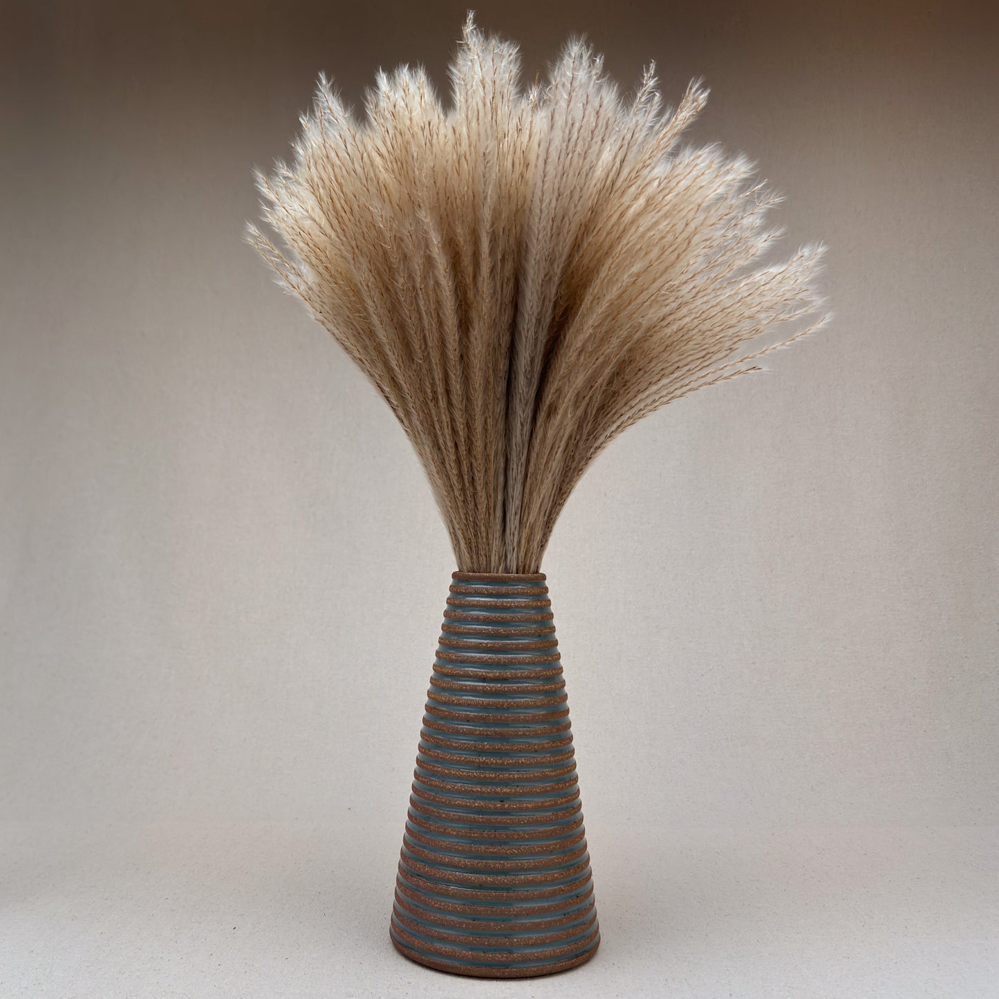 Large Blue Stripe Conical Vase
