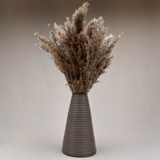 Large Blue Stripe Conical Vase