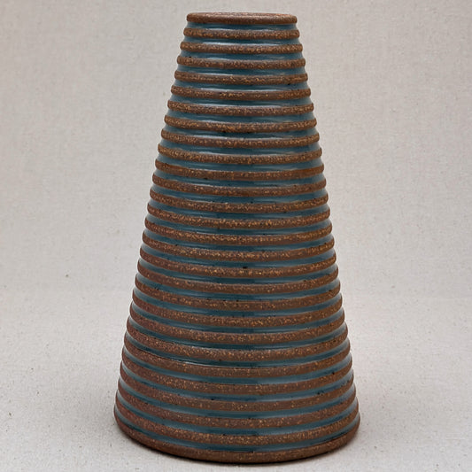 Large Blue Stripe Conical Vase