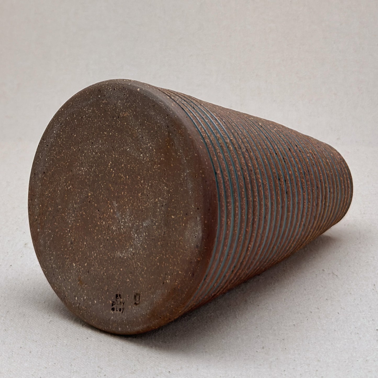 Large Blue Stripe Conical Vase