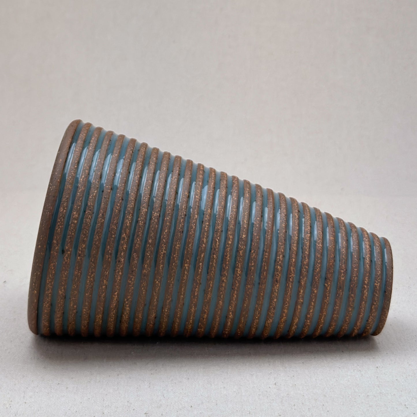 Large Blue Stripe Conical Vase