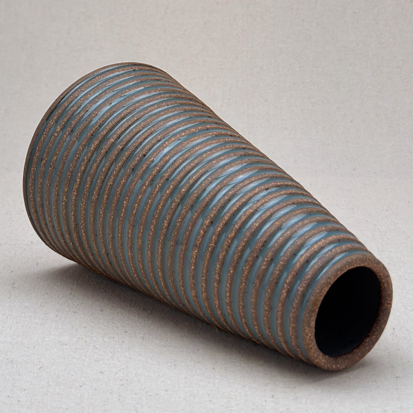 Large Blue Stripe Conical Vase