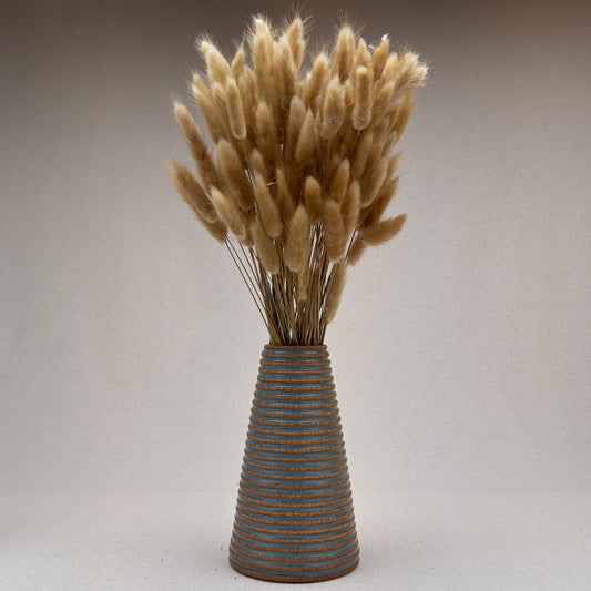 Large Blue Stripe Conical Vase
