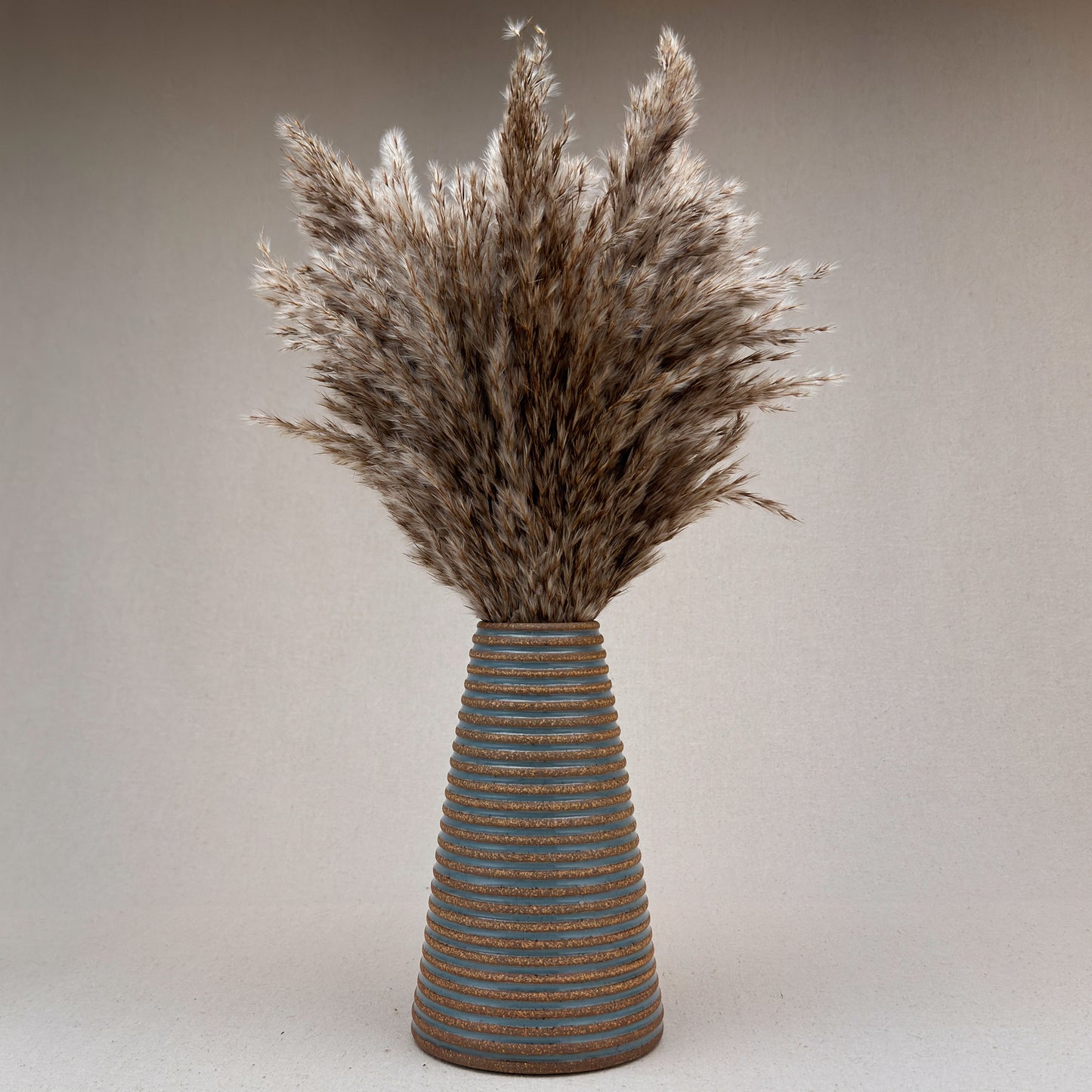 Large Blue Stripe Conical Vase