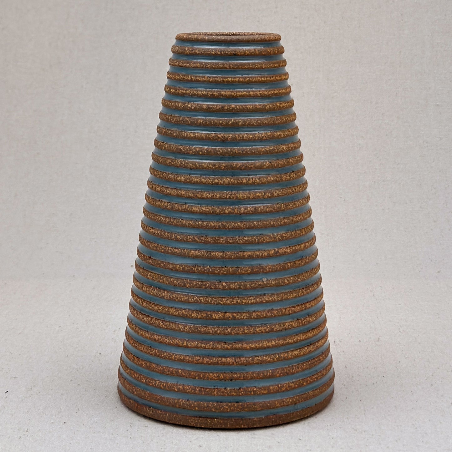 Large Blue Stripe Conical Vase