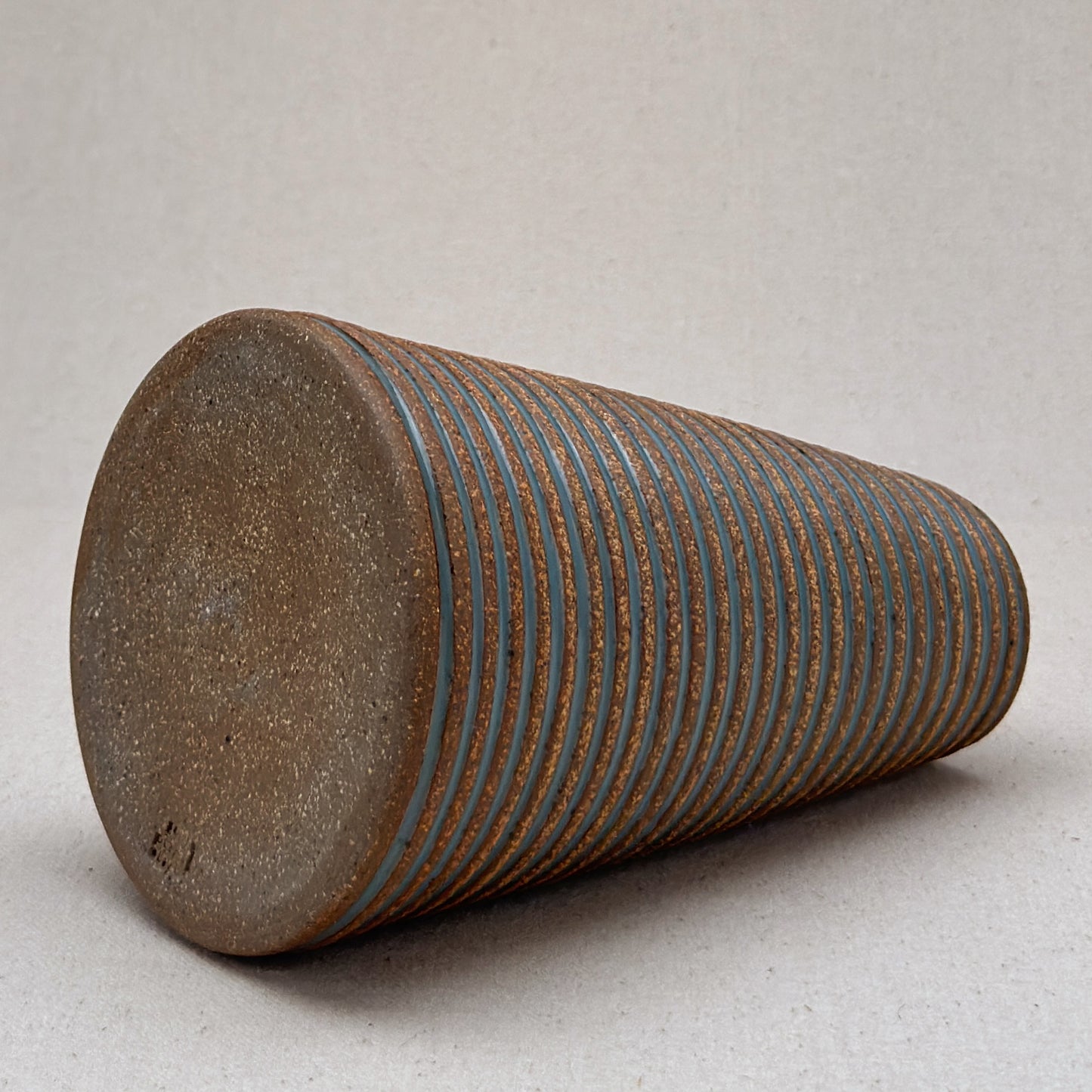 Large Blue Stripe Conical Vase