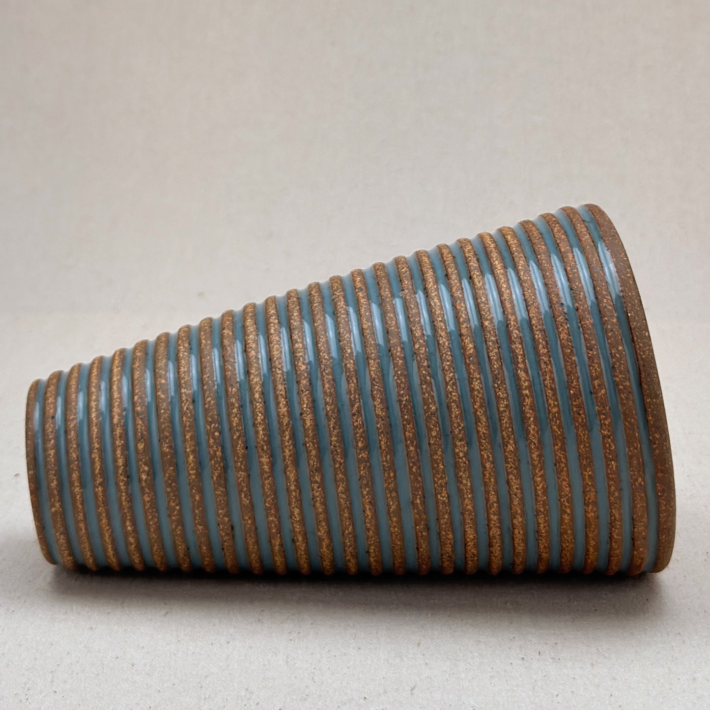 Large Blue Stripe Conical Vase