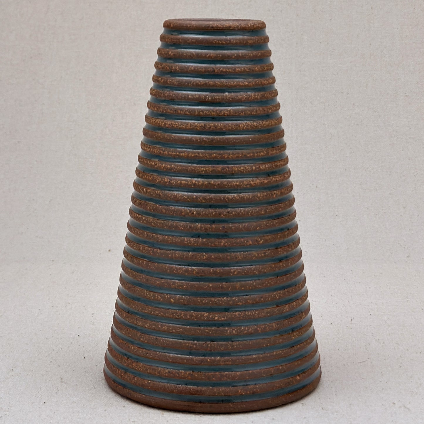 Large Blue Stripe Conical Vase