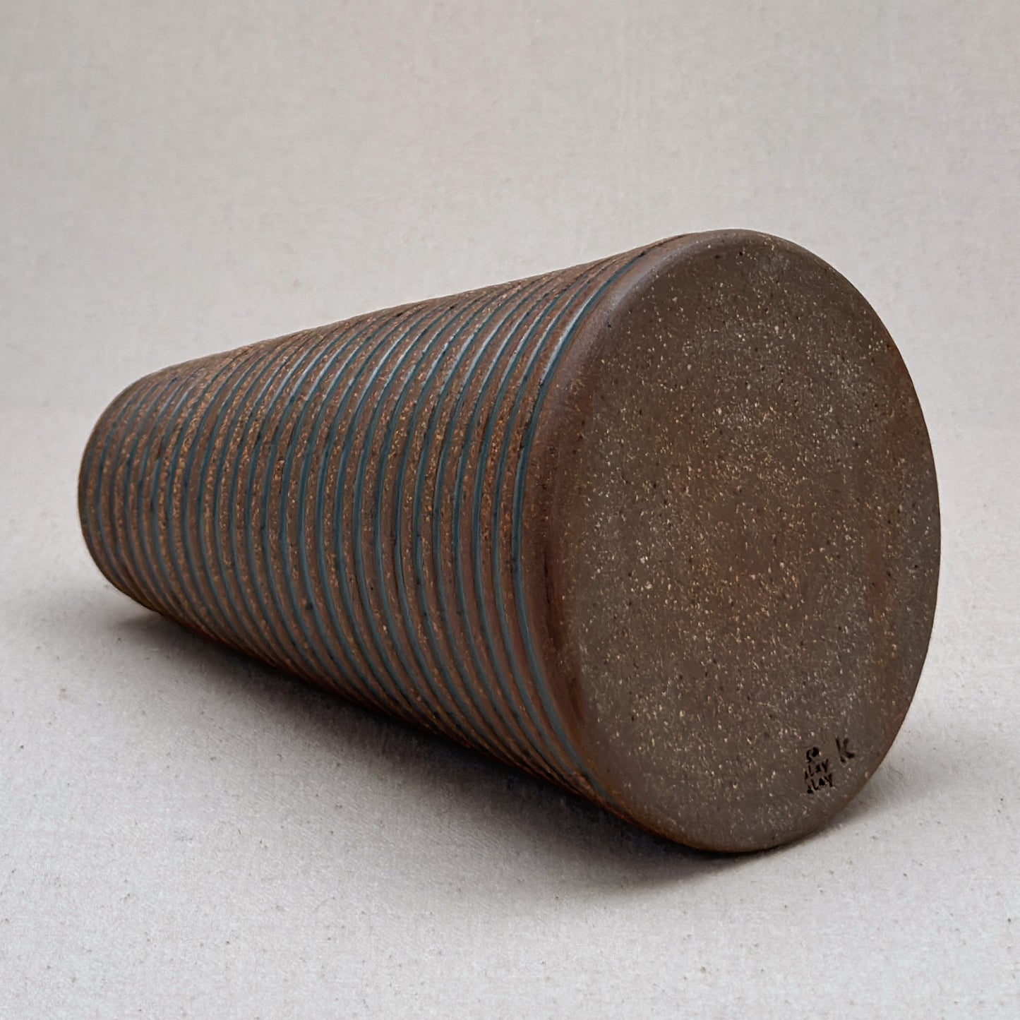 Large Blue Stripe Conical Vase