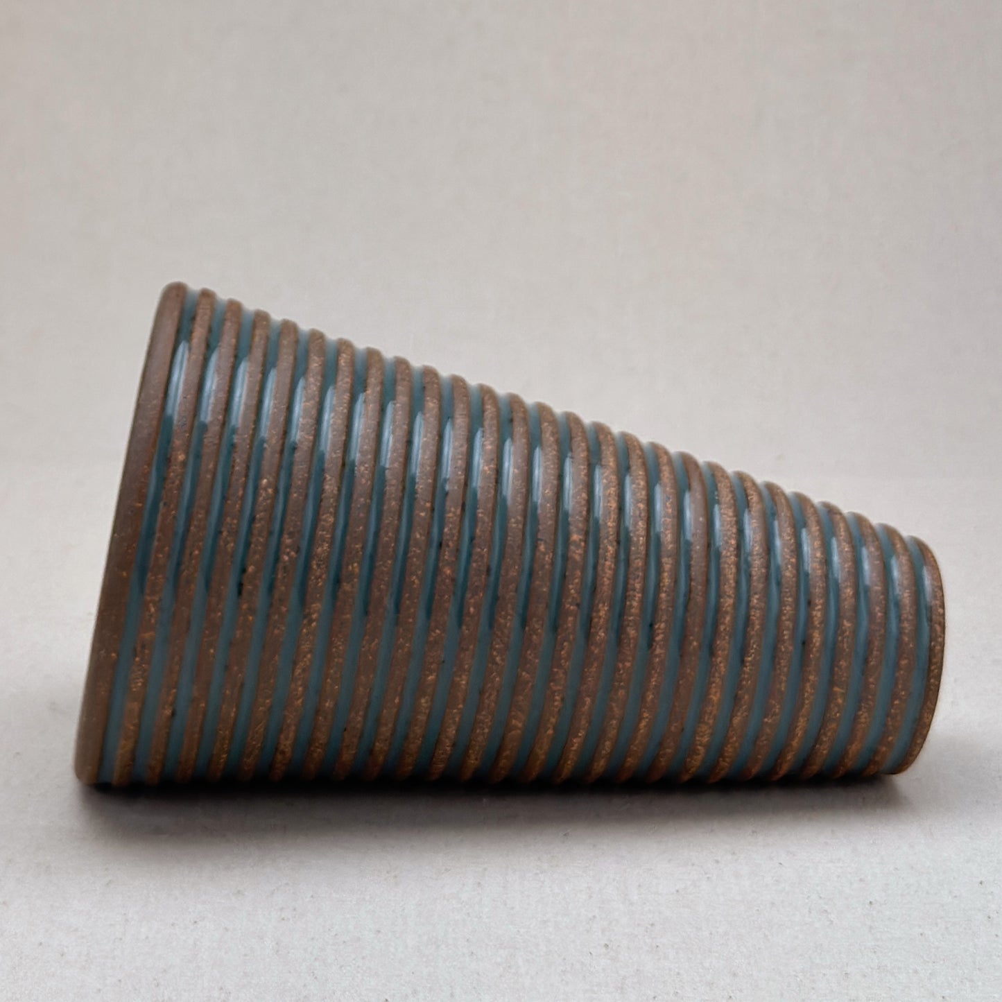 Large Blue Stripe Conical Vase