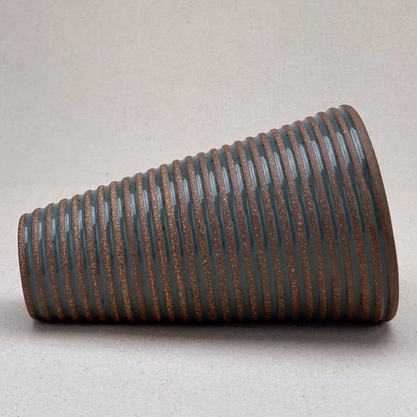 Large Blue Stripe Conical Vase