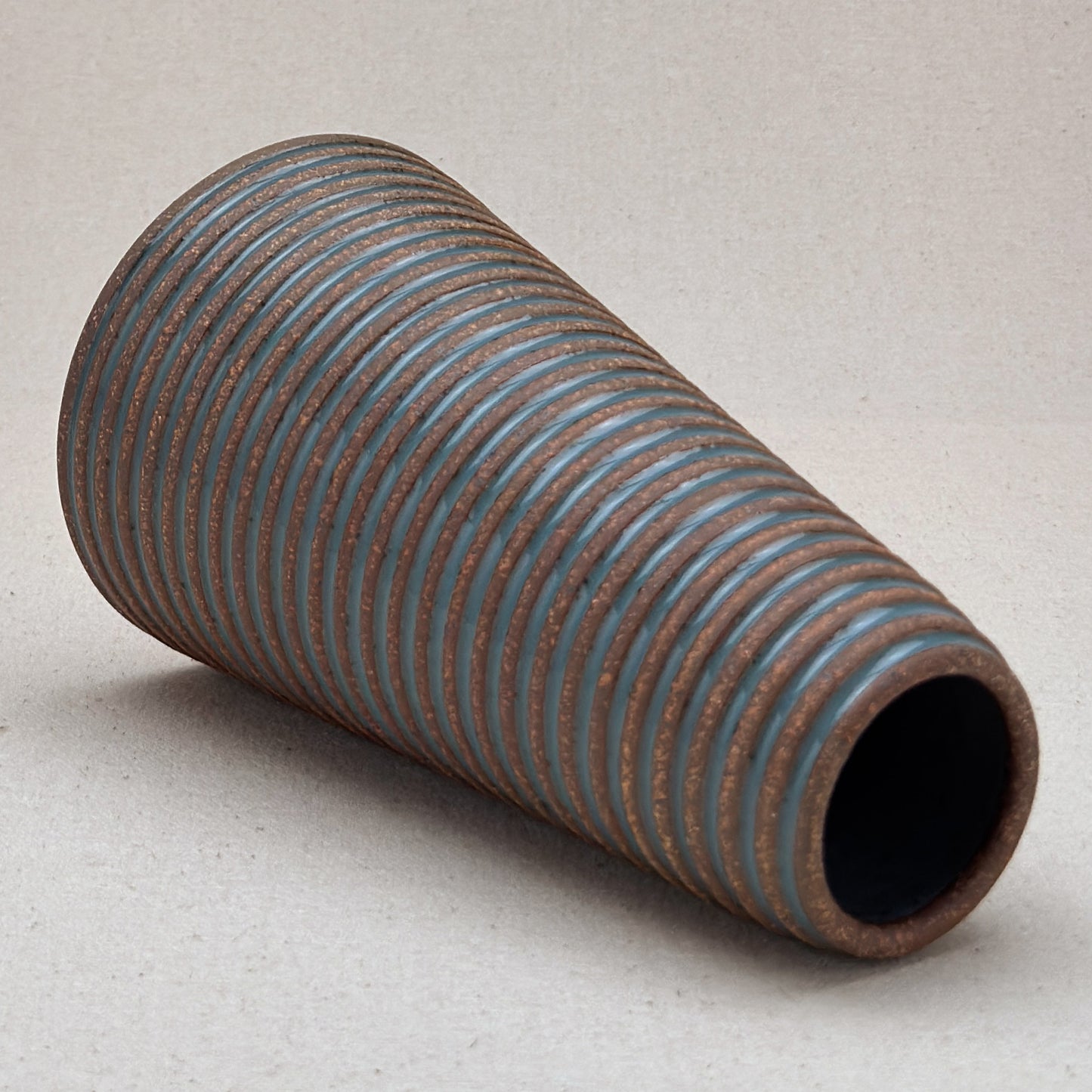 Large Blue Stripe Conical Vase