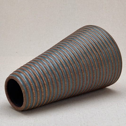 Large Blue Stripe Conical Vase