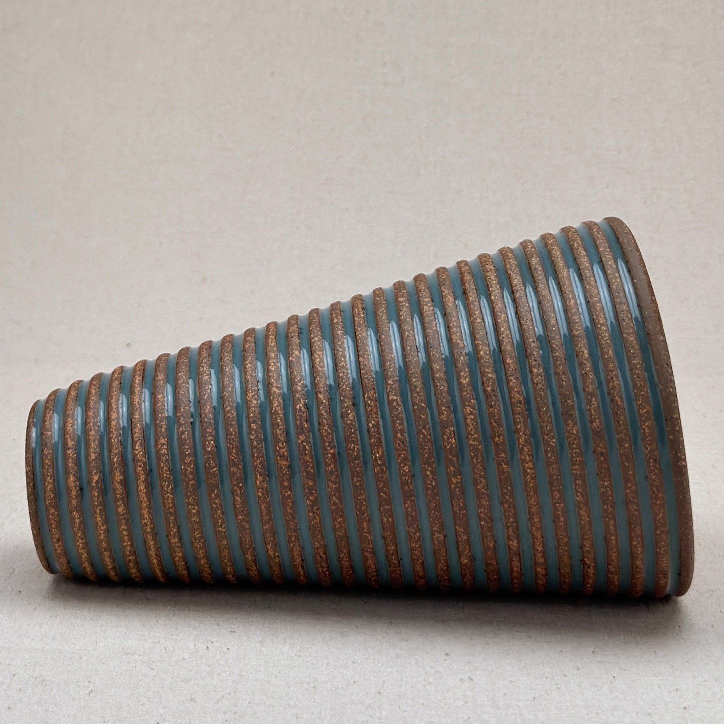 Large Blue Stripe Conical Vase