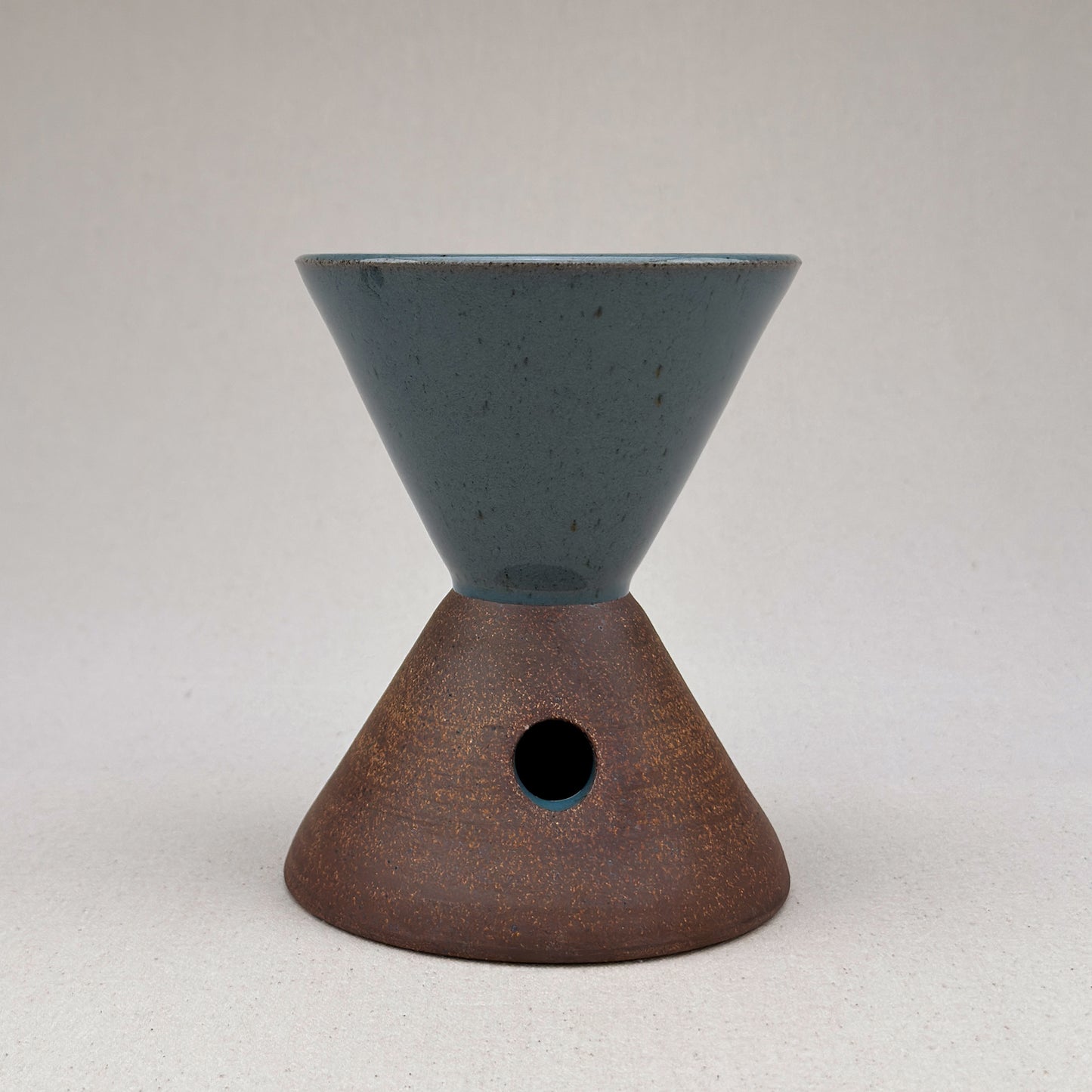 Medium Speckled Blue Angular Pedestal Planter