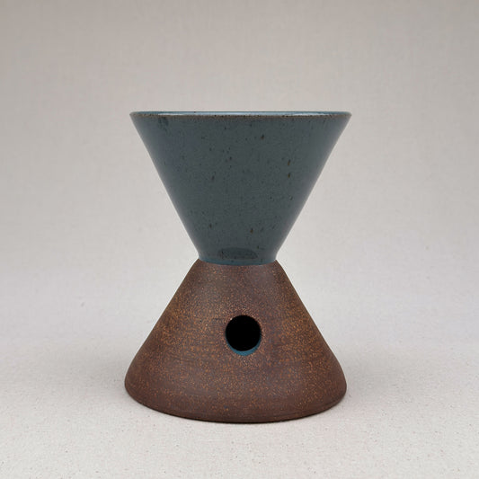 Medium Speckled Blue Angular Pedestal Planter