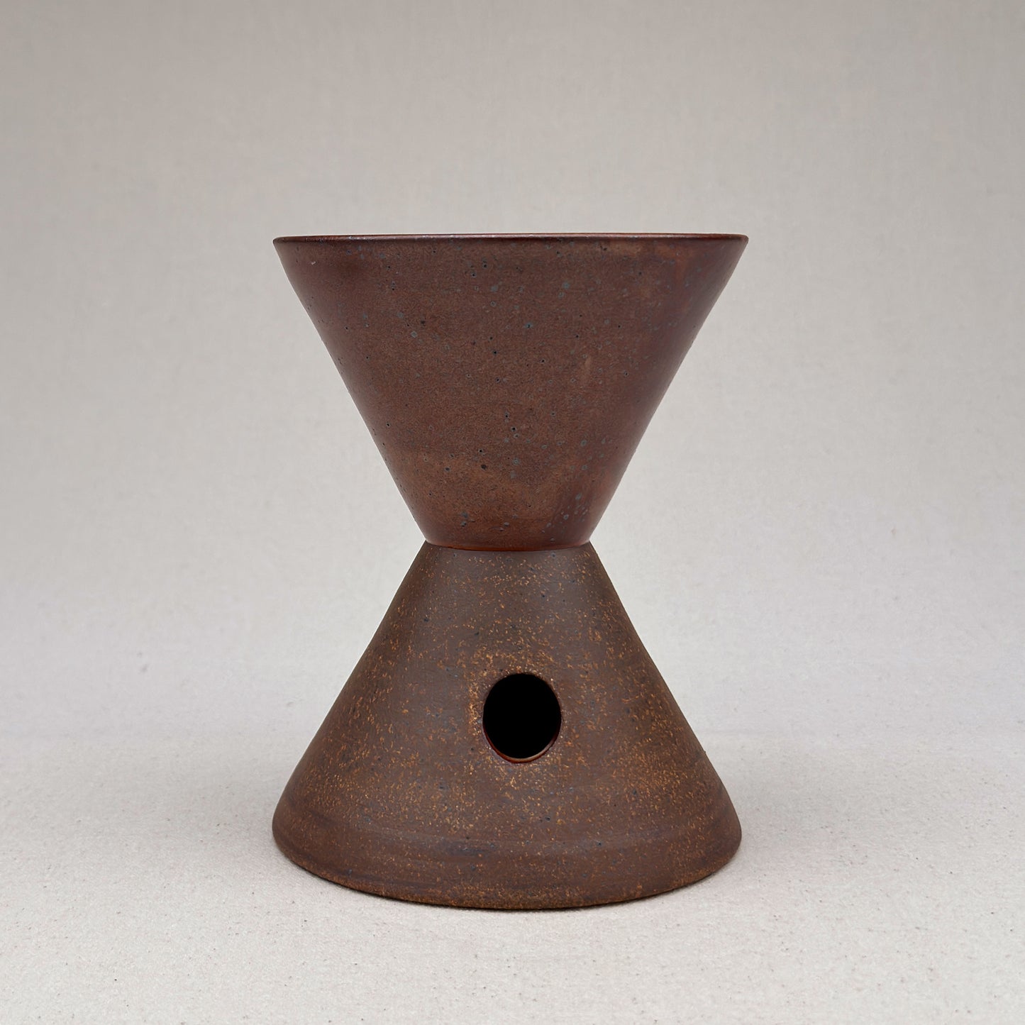 Medium Speckled Shino Angular Pedestal Planter
