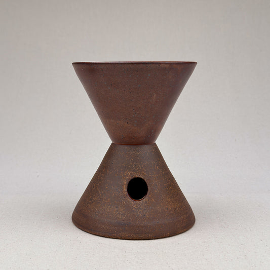 Medium Speckled Shino Angular Pedestal Planter