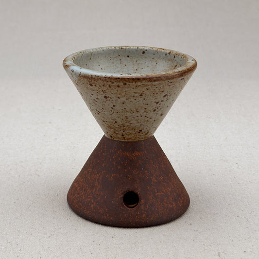 Small Speckled White Angular Pedestal Planter