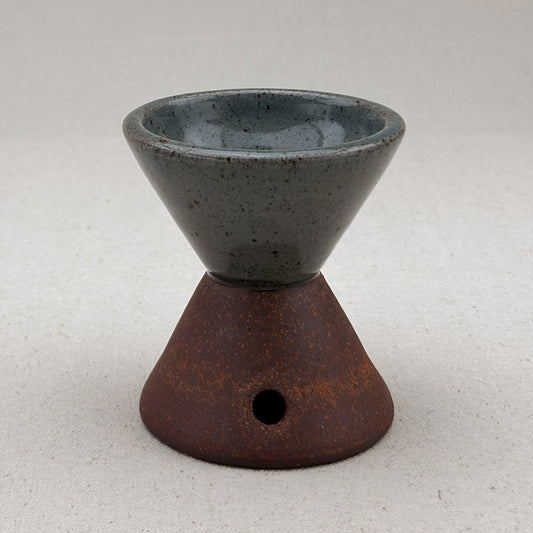 Small Speckled Blue Angular Pedestal Planter