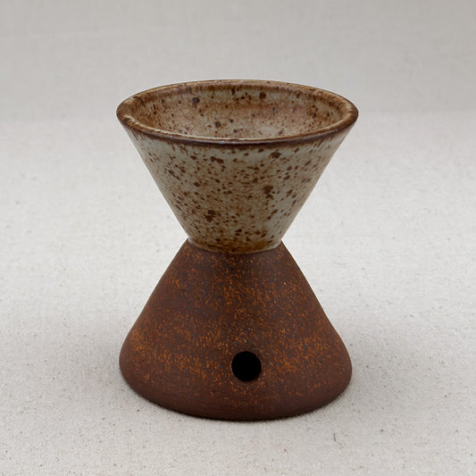 Small Speckled White Angular Pedestal Planter