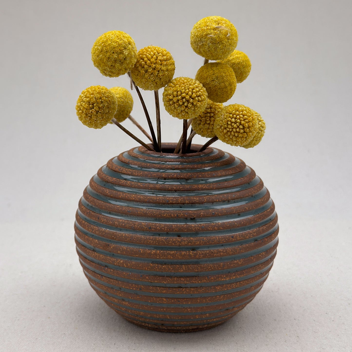 Small Blue Stripe Round Vase
