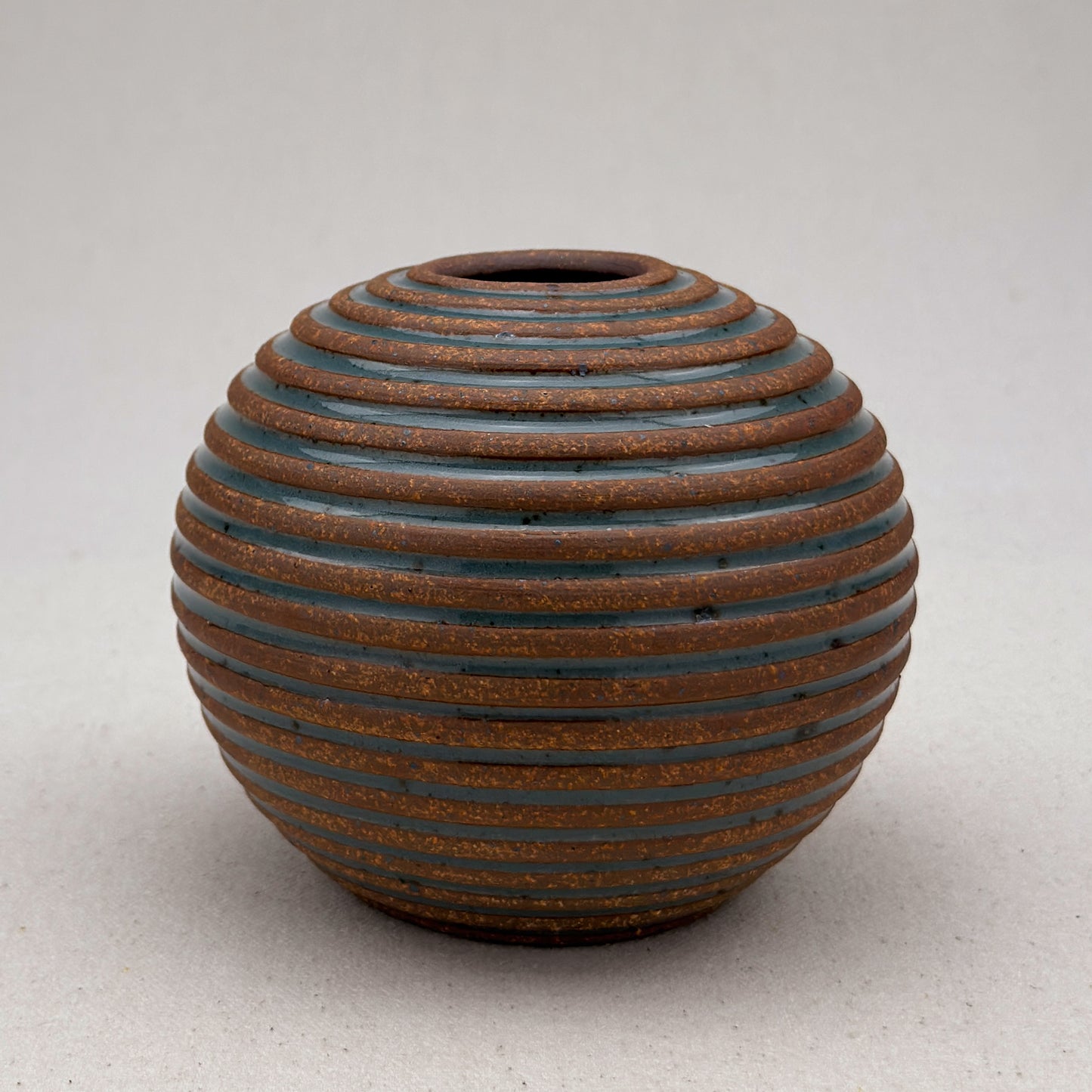 Small Blue Stripe Round Vase