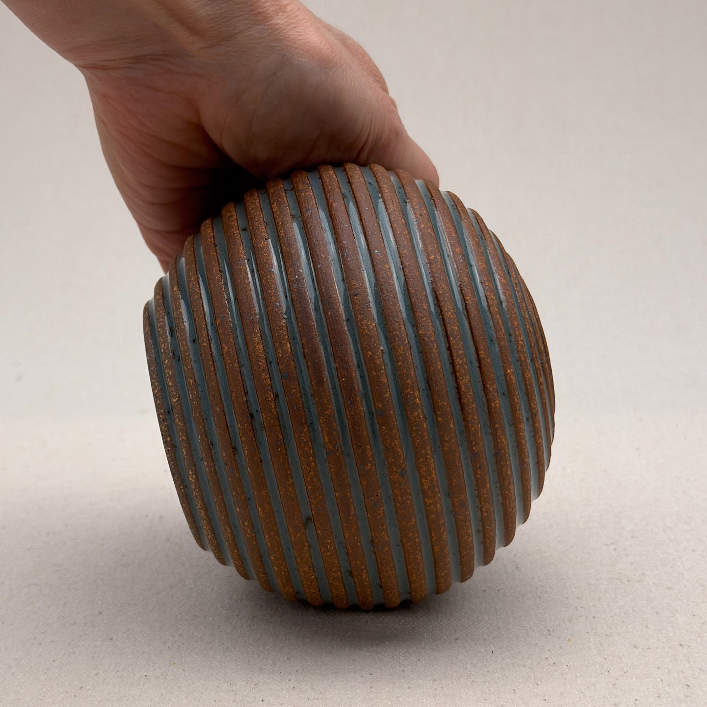 Small Blue Stripe Round Vase