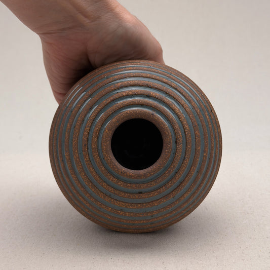 Small Blue Stripe Round Vase