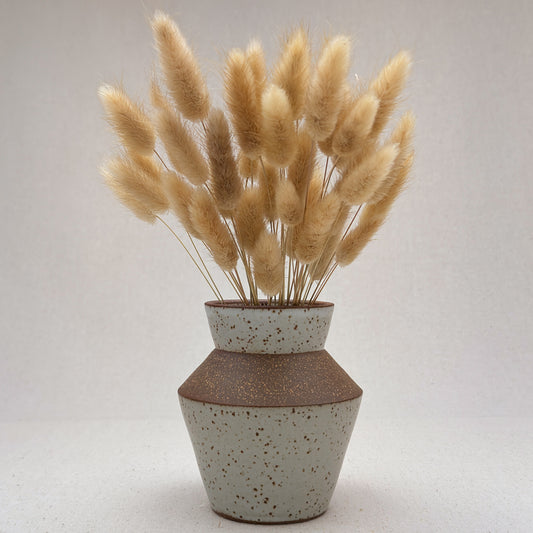 Small-Medium Speckled White Angular Vase