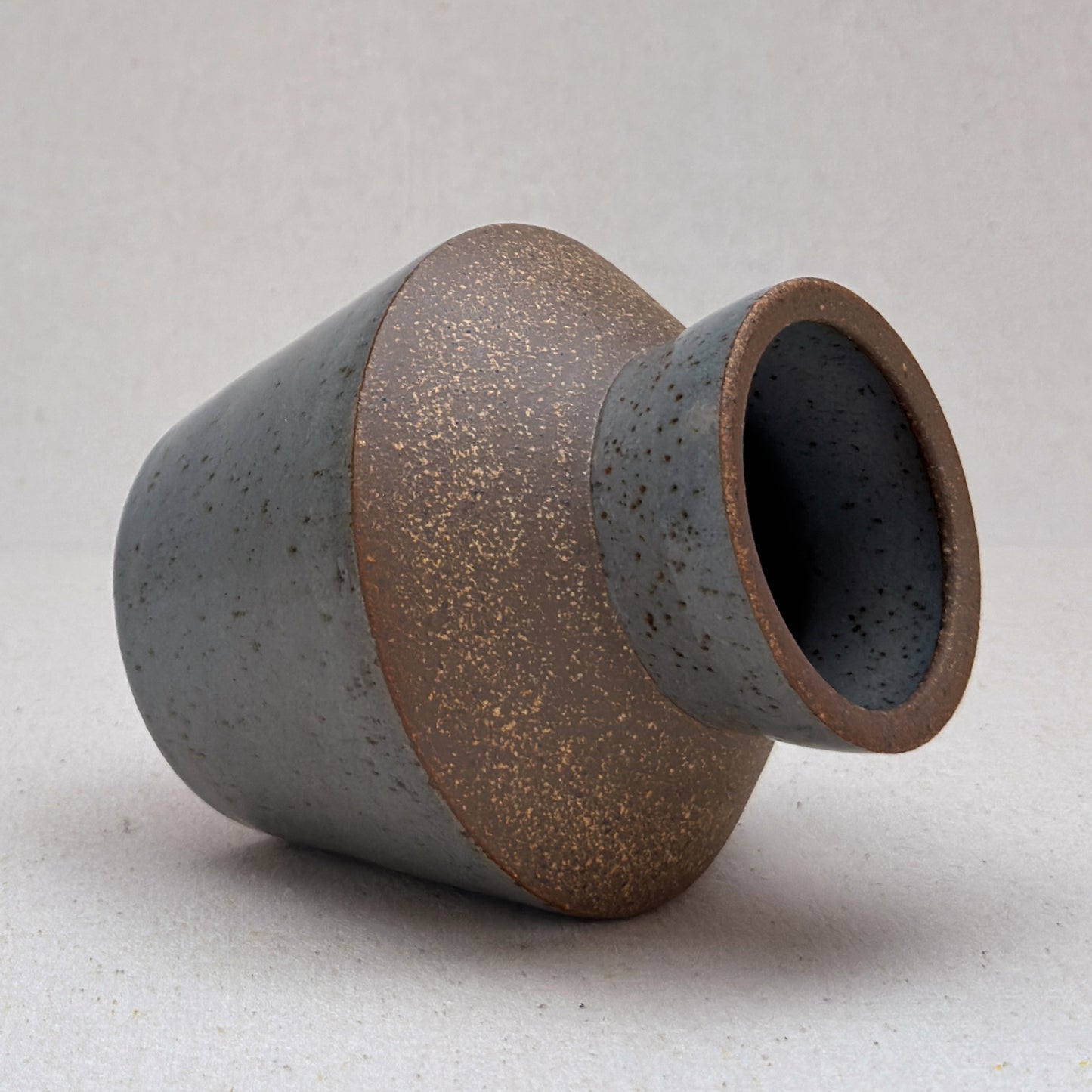 Small-Medium Speckled Blue Angular Vase