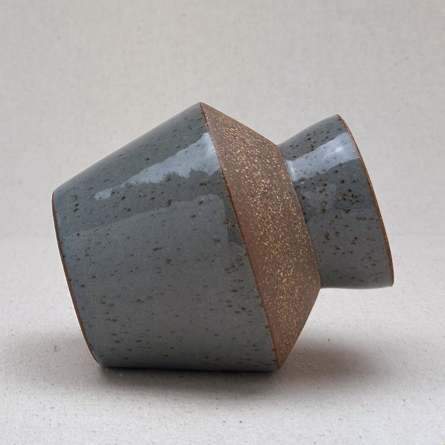 Small-Medium Speckled Blue Angular Vase