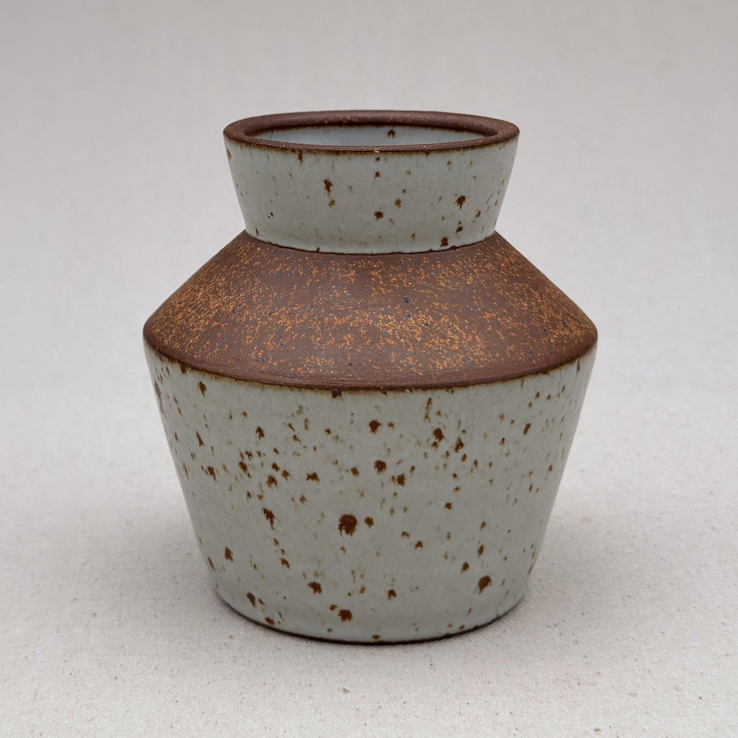 Small Speckled White Angular Vase