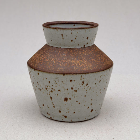 Small Speckled White Angular Vase