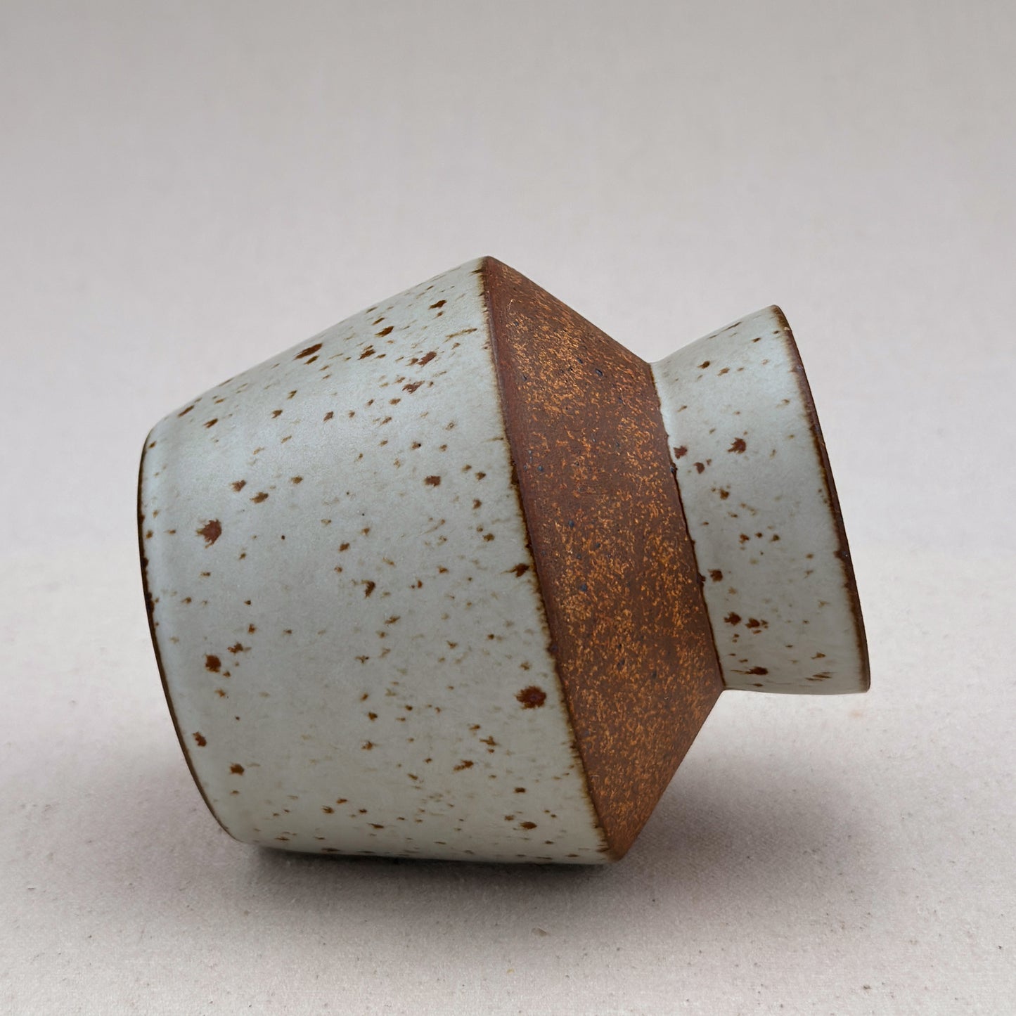 Small Speckled White Angular Vase