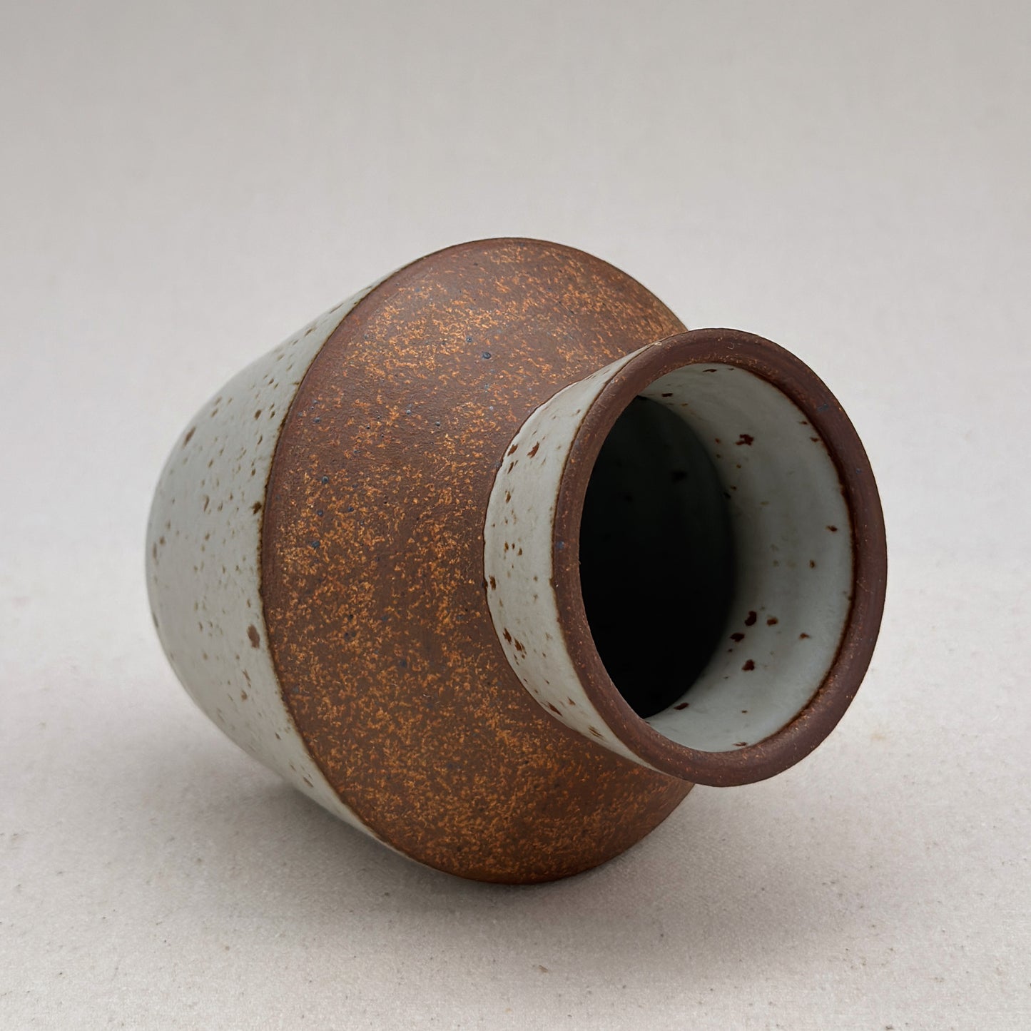 Small Speckled White Angular Vase