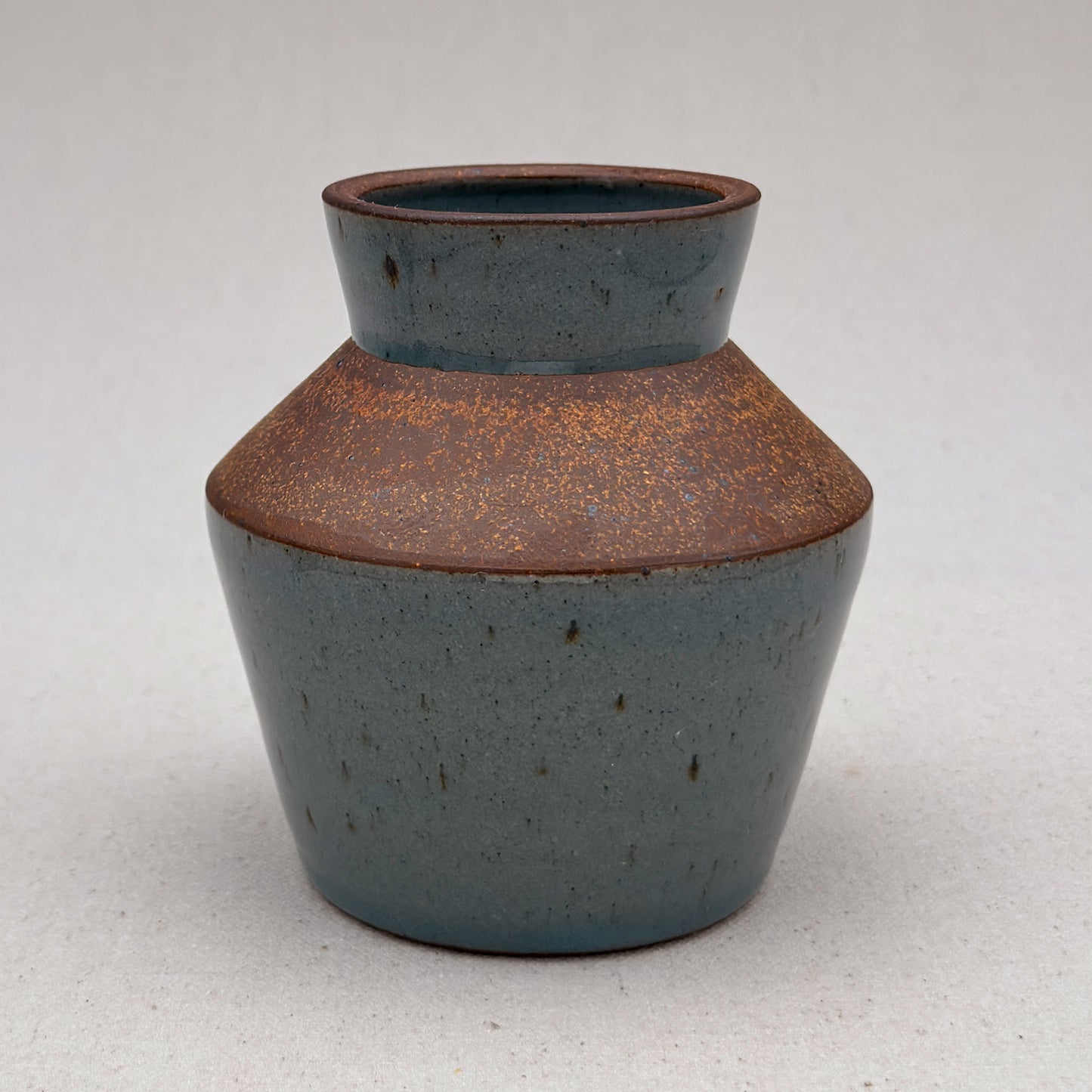Small Speckled Blue Angular Vase