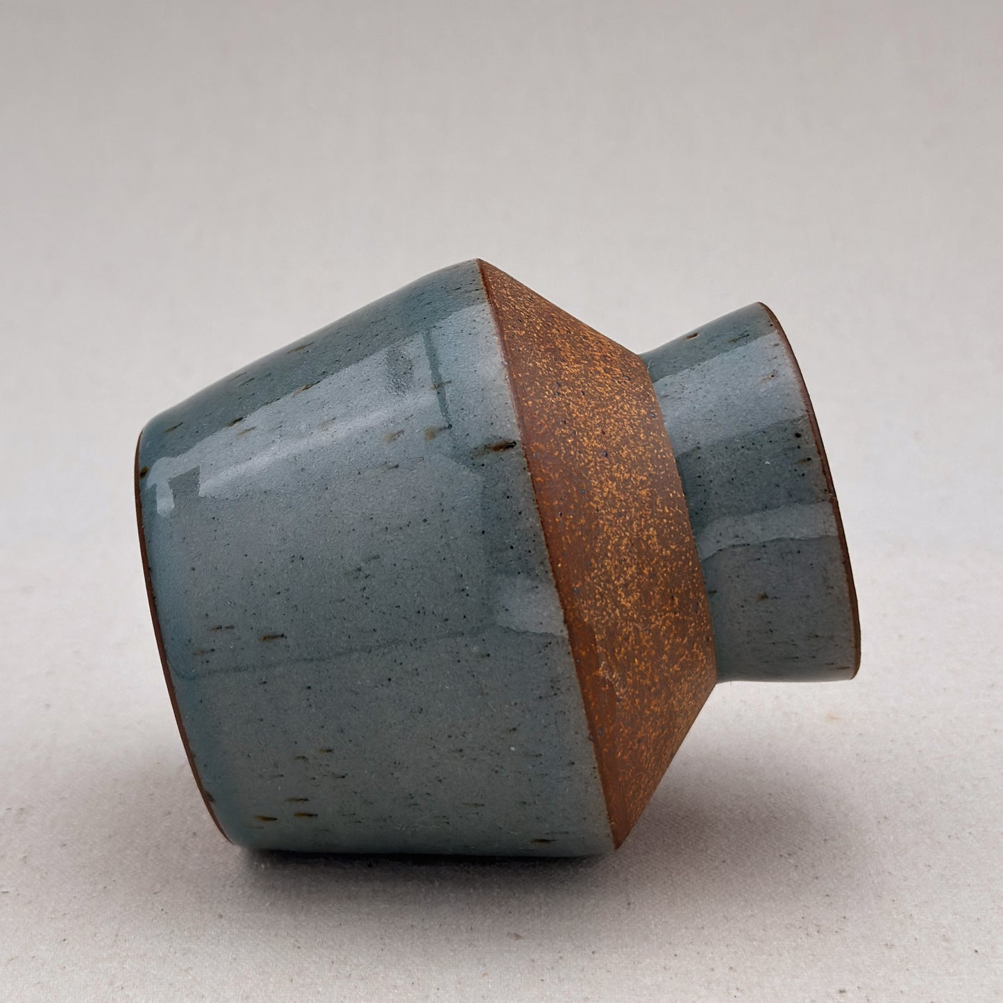 Small Speckled Blue Angular Vase