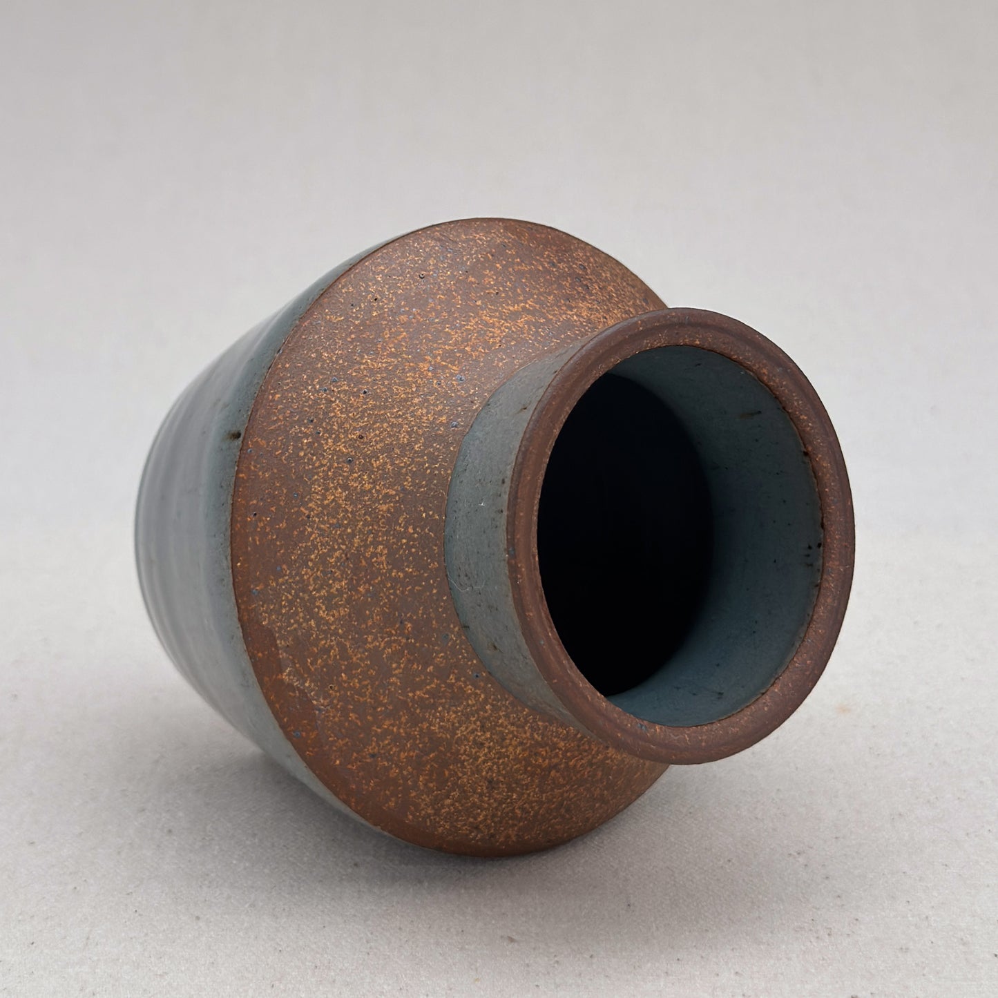 Small Speckled Blue Angular Vase