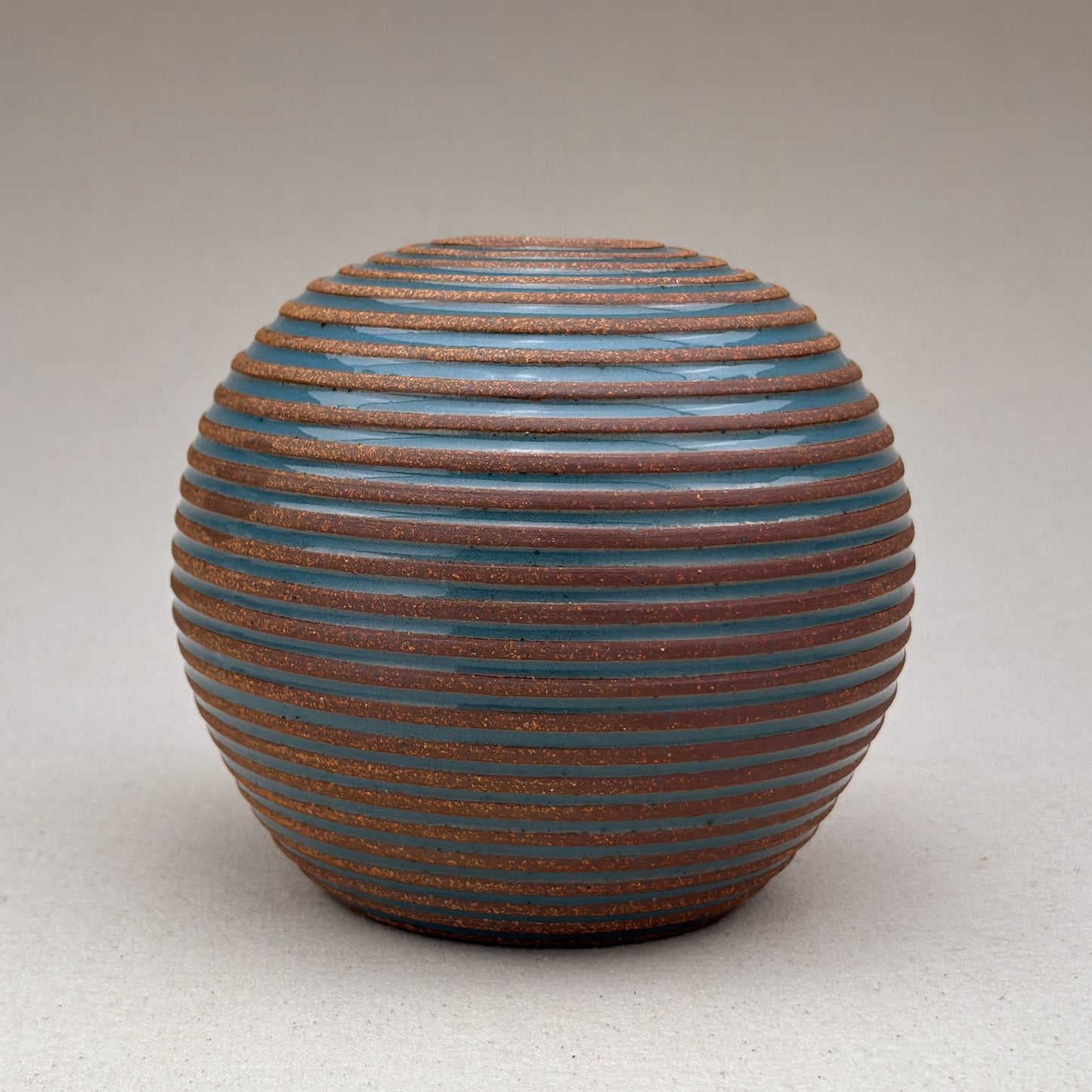 Medium Blue Stripe Round Vase