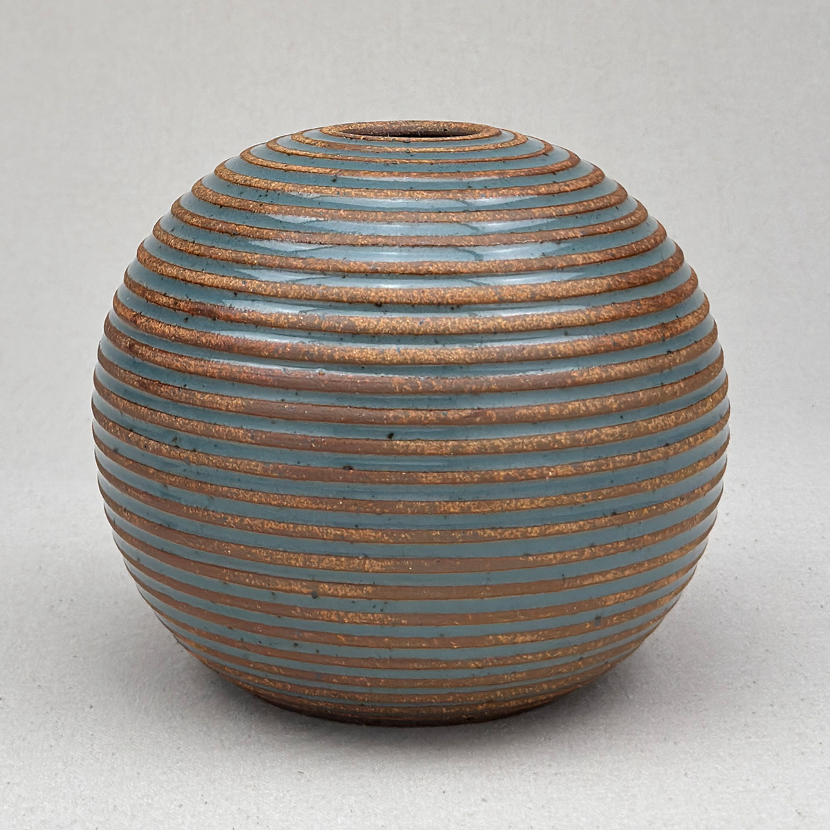 Medium Blue Stripe Round Vase
